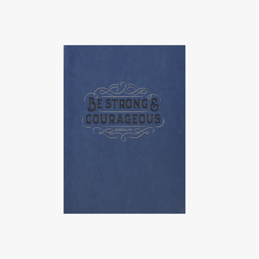 [JL861] Journal Be Strong & Courageous Blue Zip 