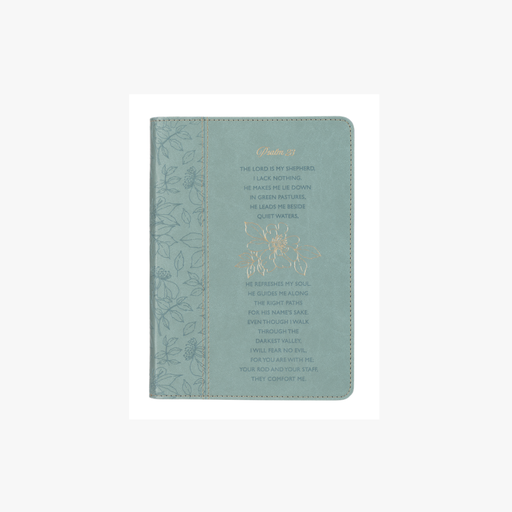 [JL803] Journal Classic Psalm 23 Teal Faux Leather