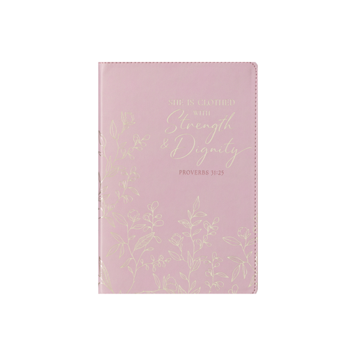 [JL799] Journal Strength & Dignity Pink Faux Leather Classic 