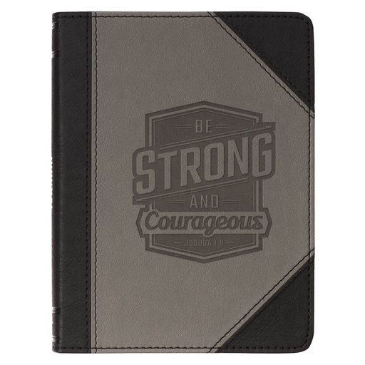 [JL808] Journal Handy Sized Be Strong and Courageous Black & Sand (0