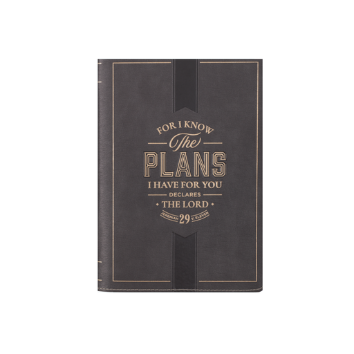 [JL859] Journal I Know The Plans Charcoal Zip 