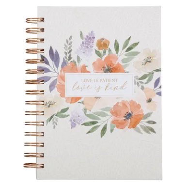 [JLW196] Journal Love Is Patient Love Is Kind Coral Floral