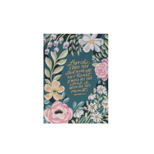 [JL874] Journal Love The Lord Teal Floral Zip 