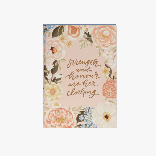 [JL875] Journal Strength & Honour Pink Floral Zip 
