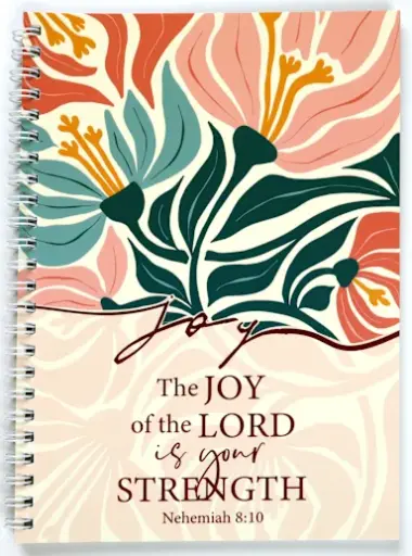[SENB56234-SM] Journal The Joy of The Lord Floral Wirebound
