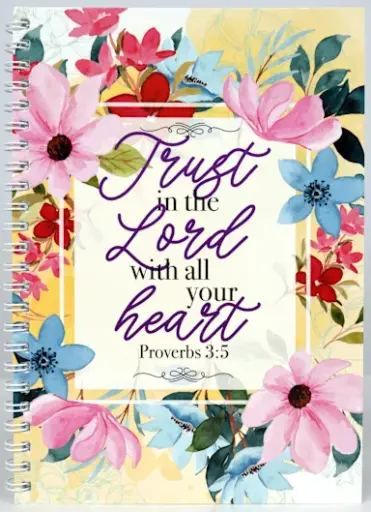[SENB56239-SM] Journal Trust in The Lord Prov 3:5 Floral Wirebound