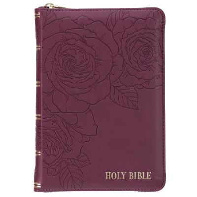 [KJV247] KJV Compact Bible Burgundy Debossed Zip