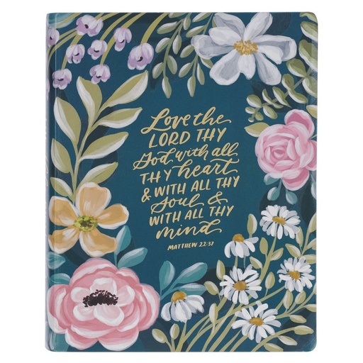 [KJV265] KJV Notetaking Large Print Love The Lord Teal Floral