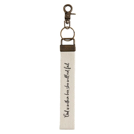 [P7371] Keychain God Is Within Her Canvas