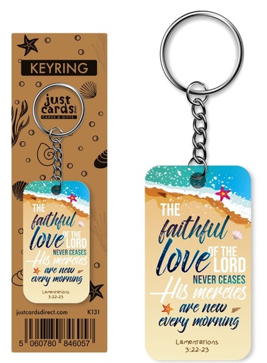 [K131] Keyring Faithful Love Beach Wood