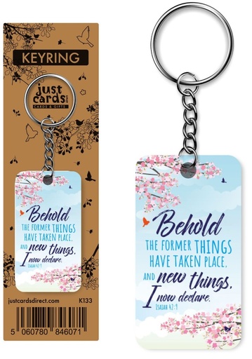 [K133] Keyring New Things Blossom Wood