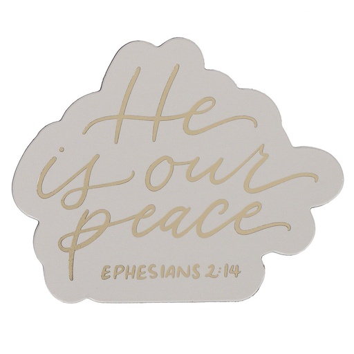 [MG223] Magnet He Is Our Peace Cream Diecut 
