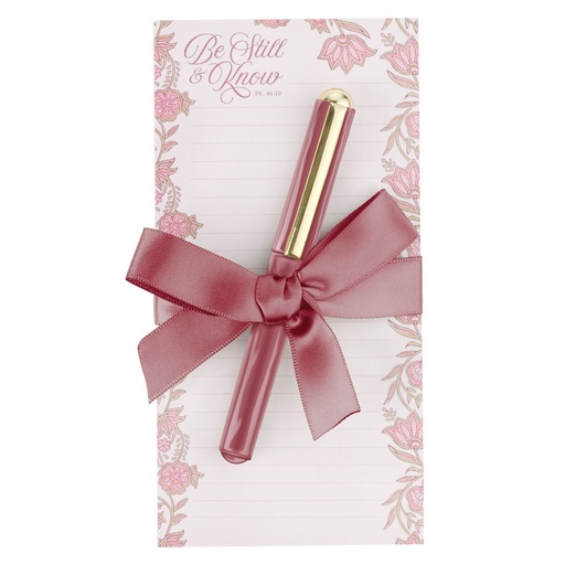 [FN060] Magnetic Notepad Be Still Burgundy w/Pen