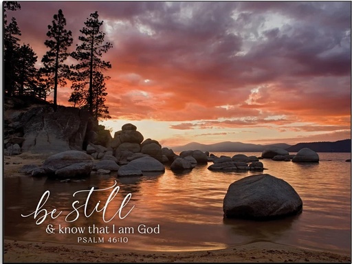 [ART0770] Mounted Print Be Still Sunset MDF