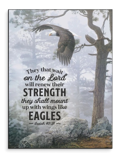 [ART0763] Mounted Print They That Wait Eagle MDF