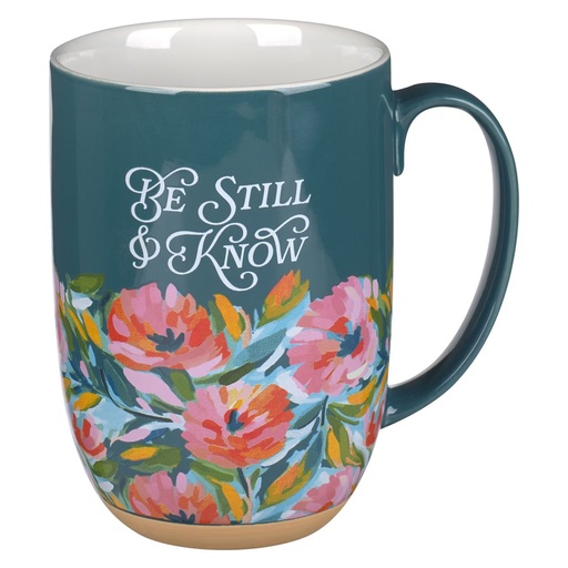 [MUG1119] Mug Be Still & Know Blue Floral