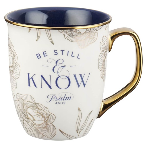 [MUG1228] Mug Be Still and Know Blue and Gold 