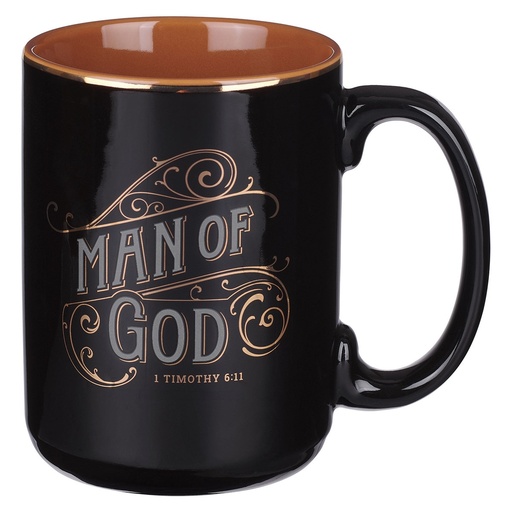 [MUG1110] Mug Man of God Black & Brown 1 Tim 6:11