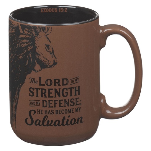 [MUG1116] Mug Strength & Defence Lion Brown Ex 15:2