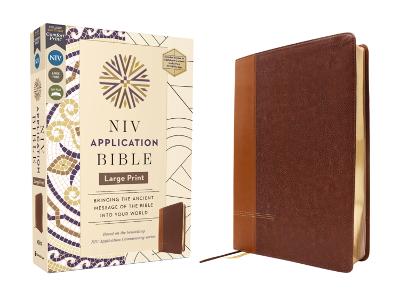 [9780310465300] NIV Application Bible Large Print Leathersoft Brown (04/25)