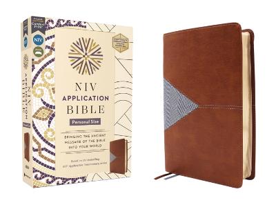 [9780310465249] NIV Application Bible PersSize Leathersoft Brown/Blue