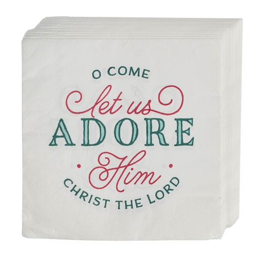 [PTW012] Napkin 12pc Adore Him White