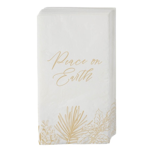 [PTW008] Napkin 12pc Peace on Earth Golden Pine