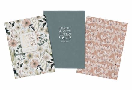 [NBS079] Notebook Set 3-Piece Set Be Still & Know Floral