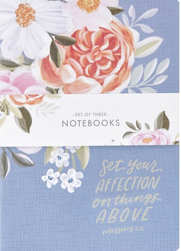 [NBS087] Notebook Set 3pc Set Your Affection Blue Floral 