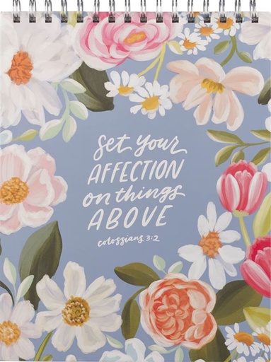 [NP089] Notepad Things Above Blue Floral Wirebound (01/25)