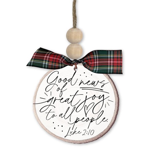 [12408L] Ornament Good News of Great Joy MDF
