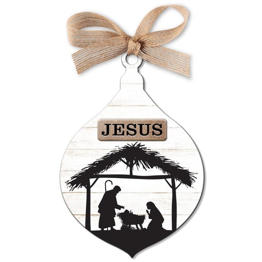 [12689L] Ornament Jesus Nativity Scene MDF