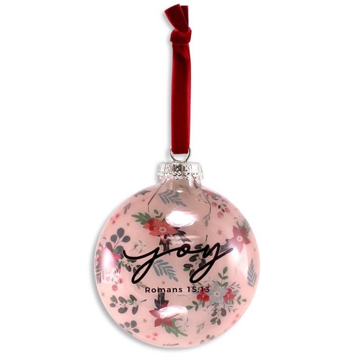 [12348L] Ornament Joy Floral Half-Dome Glass