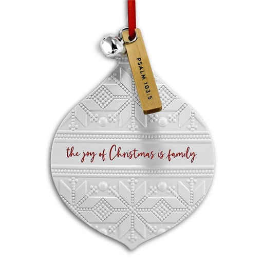 [12136L] Ornament Joy of Christmas Nordic Knit Bell