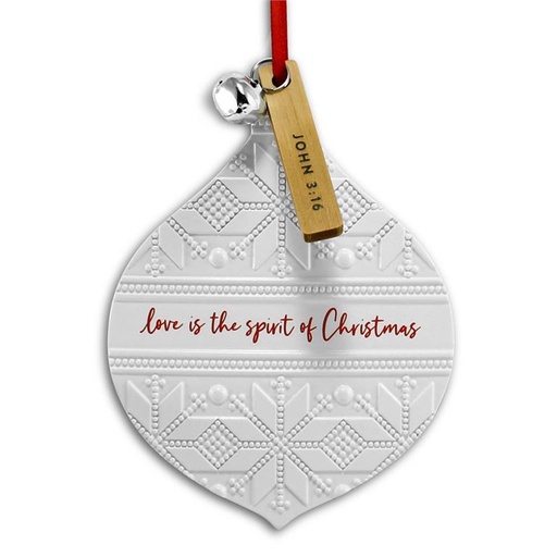[12137L] Ornament Spirit of Christmas Nordic Knit Bell
