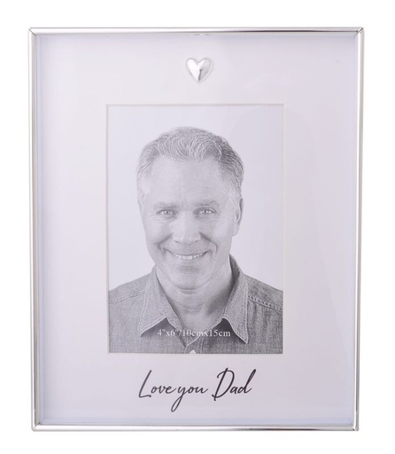 [26304LO] Photo Frame Dad Silver Love Heart