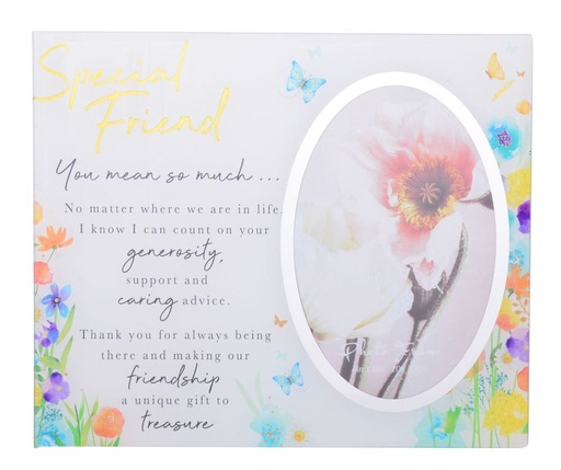[21021LO] Photo Frame Special Friend Floral Mirror