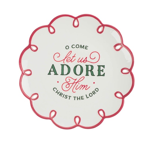 [KIT009] Plate Let Us Adore Him Scalloped Edge 