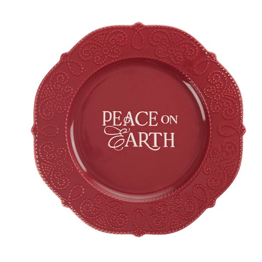 [KIT006] Plate Peace On Earth Red Ceramic 