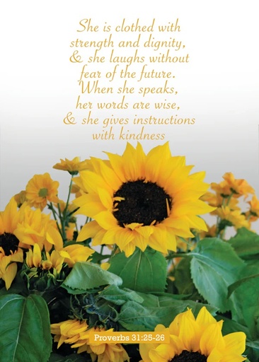 [KIENP0035] Post Lg: She is Clothed With Strength Sunflower