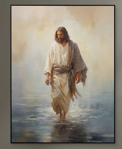 [ART0854] Printed Art Jesus Walking On Water