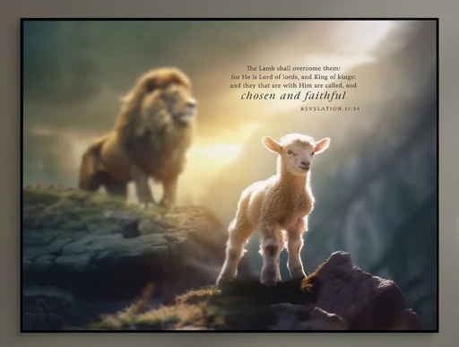 [ART0861] Printed Art Lamb Shall Overcome Them