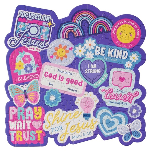 [PUZ070] Puzzle 140pc Shine For Jesus Purple