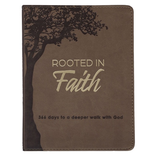 [DEV225] Rooted In Faith Devotional Brown Faux Leather (01/25)
