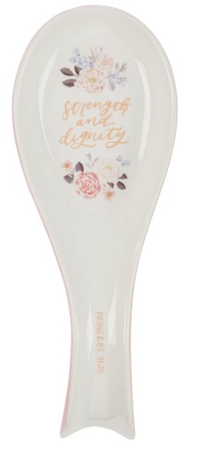[SPR022] Spoon Rest Strength & Dignity Pink Floral (02/25)