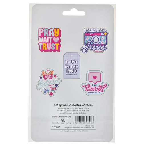 [STC007] Sticker Set 5pc Shine For Jesus Girls 