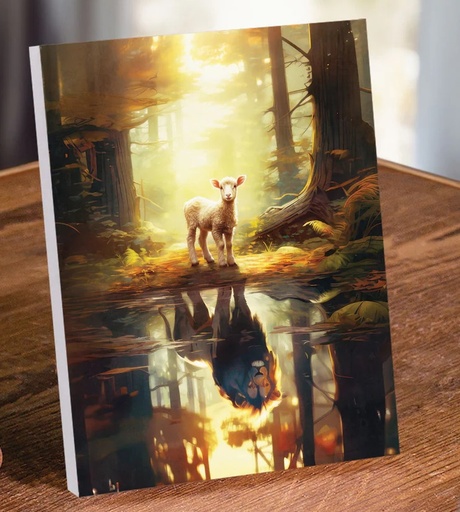 [HFA0121] Tabletop Décor Lion and Lamb Reflection