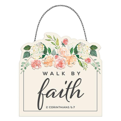 [P0285] Tin Wall Décor Walk By Faith