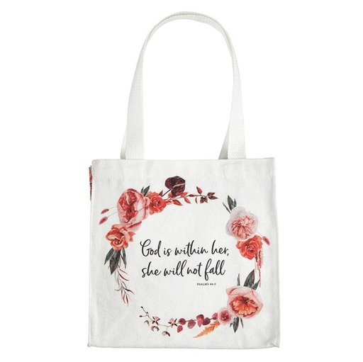 [P7378F] Tote Bag God Is Within Her Canvas