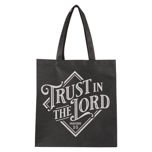 [TOT198] Tote Bag Trust In The Lord Black Non-Woven